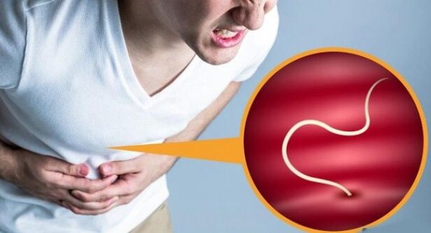 Dor abdominal por parasitos